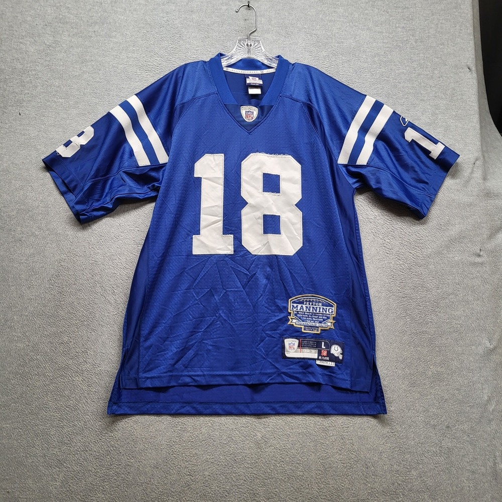 VINTAGE Indianapolis Colts Men Jersey L Reebok Logo Peyton Manning 18 Limited